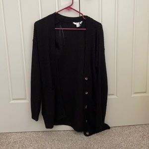 long cardigan black knit style
